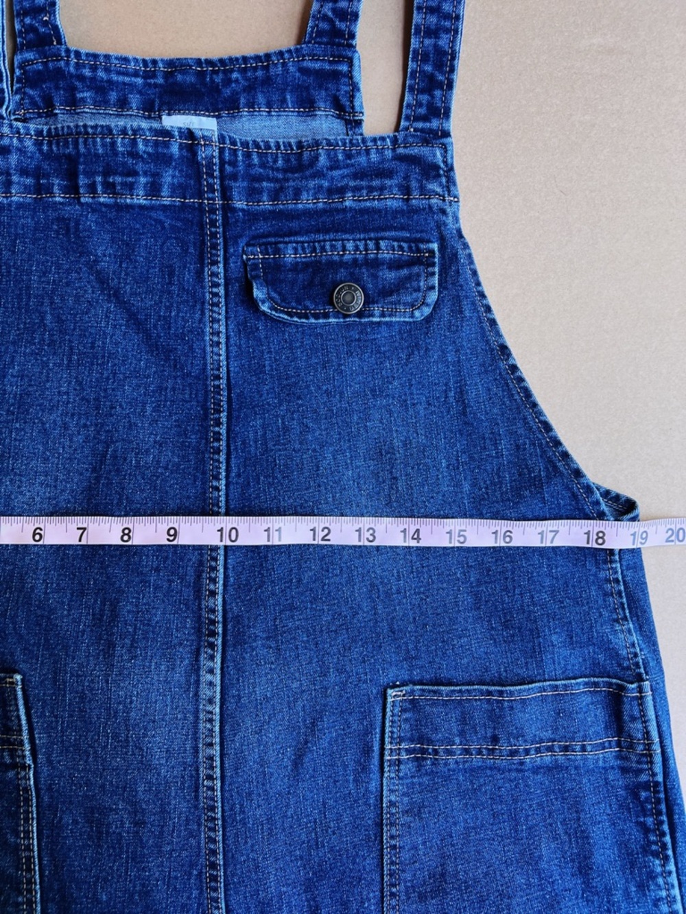 Soojun Denim Overalls Jumpsuit Dark Wash Utility Bib Carpenter Pants Large - Picture 7 of 8